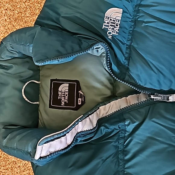 The North Face Puffer Jacket 700 Fill Teal Blue Size Small - Picture 3 of 7